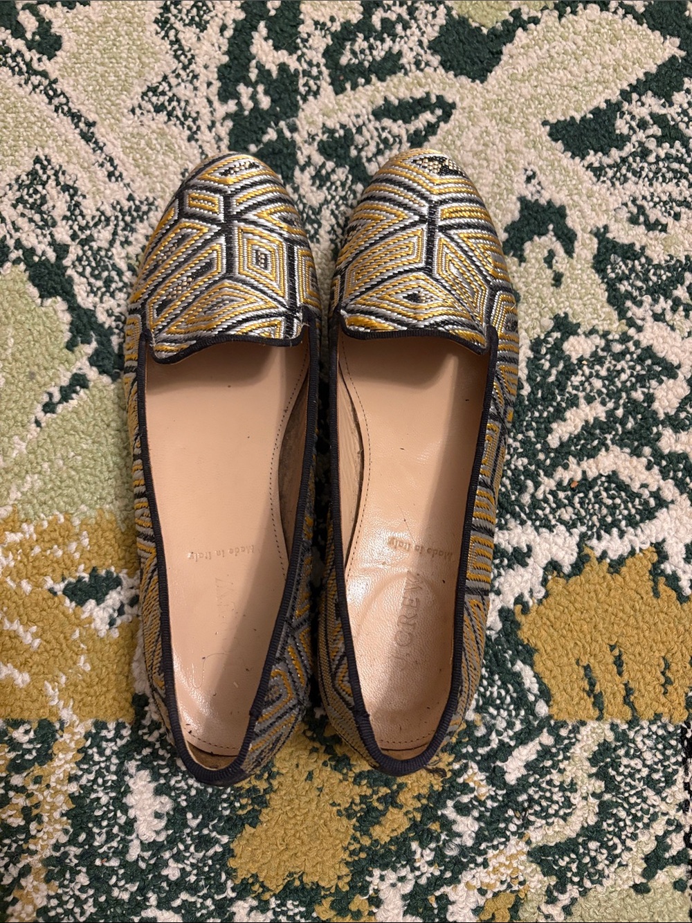 J Crew Embroidered Loafers Size 8